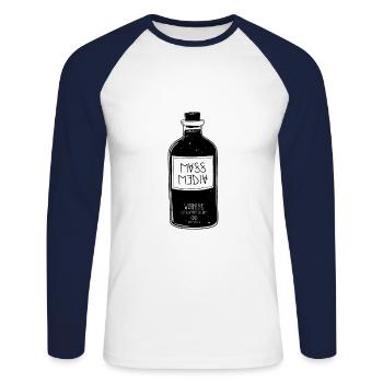Ne pas avaler - T-shirt baseball manches longues Homme - blanc/marine - Devant - Nik (191cm)