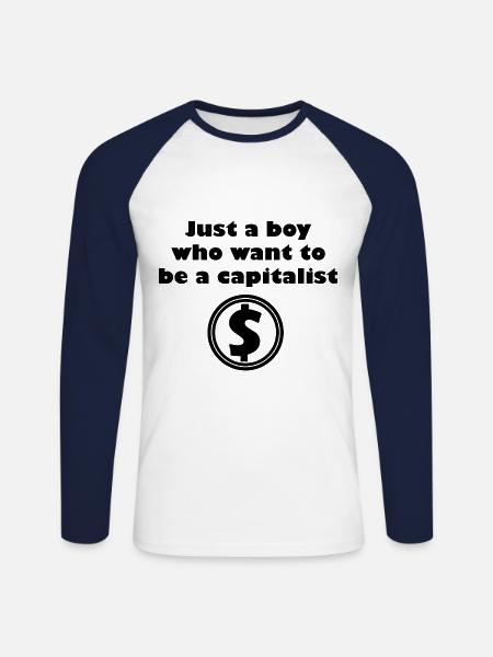 Der Investor - Unisex Baseballshirt langarm - Weiß/Navy