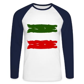 The Italians - Unisex Long Sleeve Baseball T-Shirt - white/navy - Front - Nik (191cm)