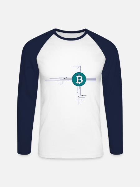 Die Blockchain Drähte - Unisex Baseballshirt langarm - Weiß/Navy