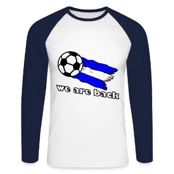 Gelsenkirchen Return - Unisex Long Sleeve Baseball T-Shirt - white/navy - Front - Nik (191cm)