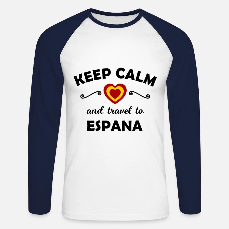 Ferien in Spanien - Unisex Baseballshirt langarm - Weiß/Navy