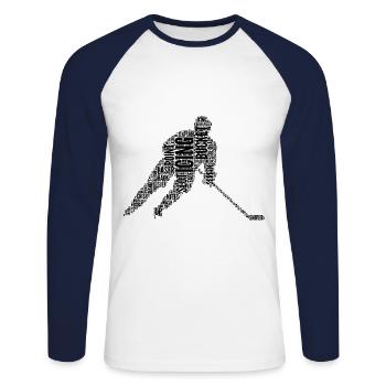Ice Hockey Coach Ice Hockey Players Ice Hockey Schl - Unisex Long Sleeve Baseball T-Shirt - white/navy - Front - Nik (191cm)