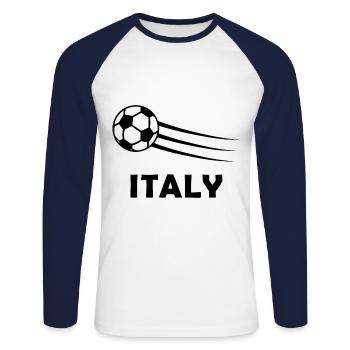The footballers from Italy - Unisex Long Sleeve Baseball T-Shirt - white/navy - Front - Nik (191cm)