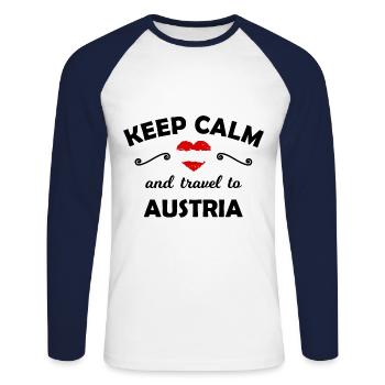 Holidays in Austria - Unisex Long Sleeve Baseball T-Shirt - white/navy - Front - Nik (191cm)
