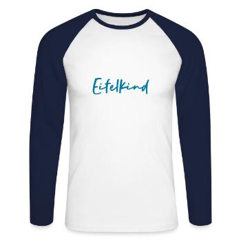 Eifel Kind Geschenk Idee 2020 - Unisex Baseballshirt langarm - Weiß/Navy - Vorne - Nik (191cm)