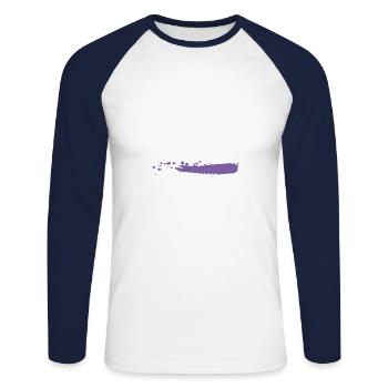 Paint stroke magenta blob color splash gift - Unisex Long Sleeve Baseball T-Shirt - white/navy - Front - Nik (191cm)
