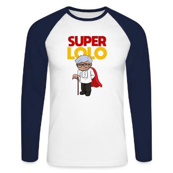 Philippines Filipino Grandpa Lolo I Cadeau - T-shirt baseball manches longues Homme - blanc/marine - Devant - Nik (191cm)