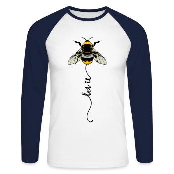 Bee bumblebee - Unisex Long Sleeve Baseball T-Shirt - white/navy - Front - Nik (191cm)