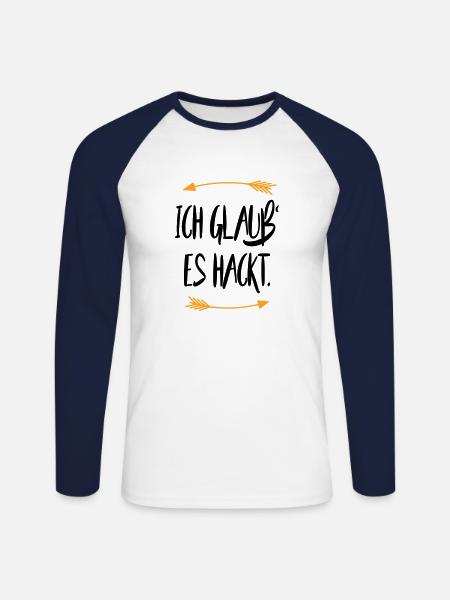 Ich glaub es hackt Sprüche - Unisex Baseballshirt langarm - Weiß/Navy
