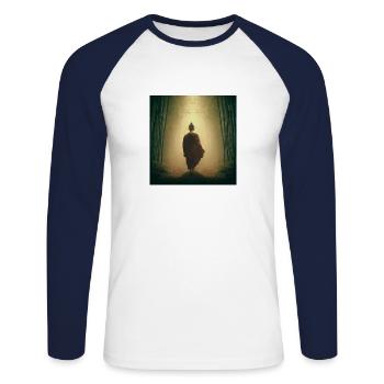 Buddha s way - Unisex Baseballshirt langarm - Weiß/Navy - Vorne - Nik (191cm)
