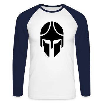 Spartan helmet - Unisex Long Sleeve Baseball T-Shirt - white/navy - Front - Nik (191cm)
