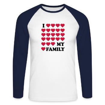 Famille - T-shirt baseball manches longues Homme - blanc/marine - Devant - Nik (191cm)