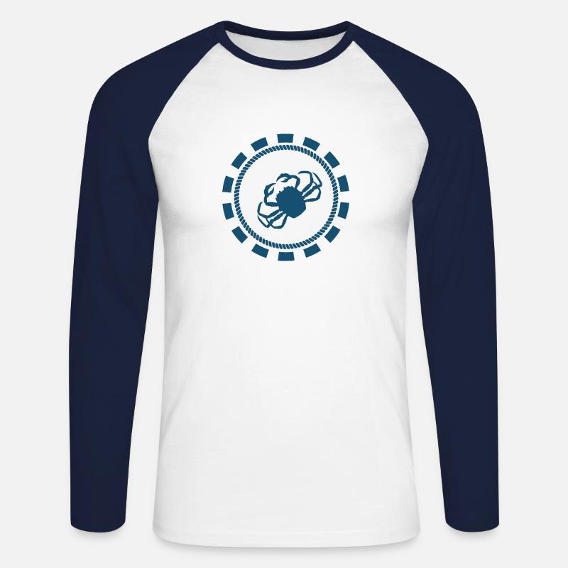 Krabbe - Unisex Baseballshirt langarm - Weiß/Navy