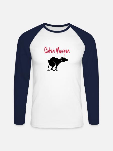 hund - Unisex Baseballshirt langarm - Weiß/Navy