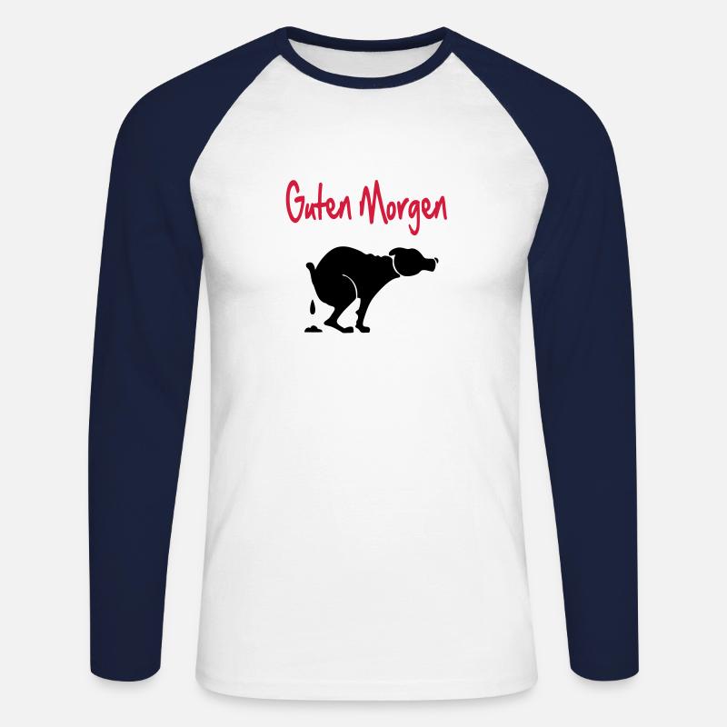 hund - Unisex Baseballshirt langarm - Weiß/Navy
