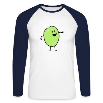 quince - Unisex Baseballshirt langarm - Weiß/Navy - Vorne - Nik (191cm)