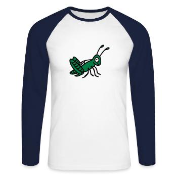 Grasshopper 3 - Unisex Long Sleeve Baseball T-Shirt - white/navy - Front - Nik (191cm)