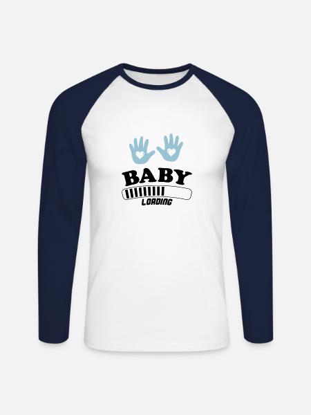 bébé loading - T-shirt baseball manches longues Homme - blanc/marine
