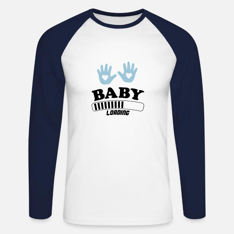 baby loading - Unisex Baseballshirt langarm - Weiß/Navy