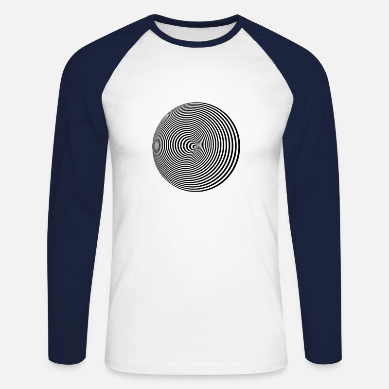 Kreis Illusion Geschenkidee Geschenk - Unisex Baseballshirt langarm - Weiß/Navy