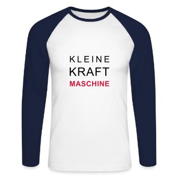 kleine kraftmaschine - Unisex Baseballshirt langarm - Weiß/Navy - Vorne - Nik (191cm)