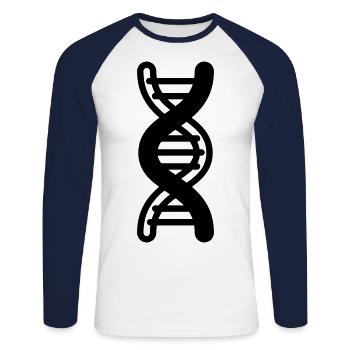 Dna symbol - Unisex Long Sleeve Baseball T-Shirt - white/navy - Front - Nik (191cm)