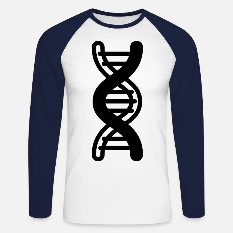 Dna symbol - Unisex Baseballshirt langarm - Weiß/Navy