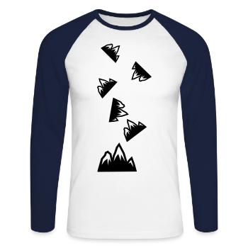 Berge Mountains Silhouette - Unisex Long Sleeve Baseball T-Shirt - white/navy - Front - Nik (191cm)