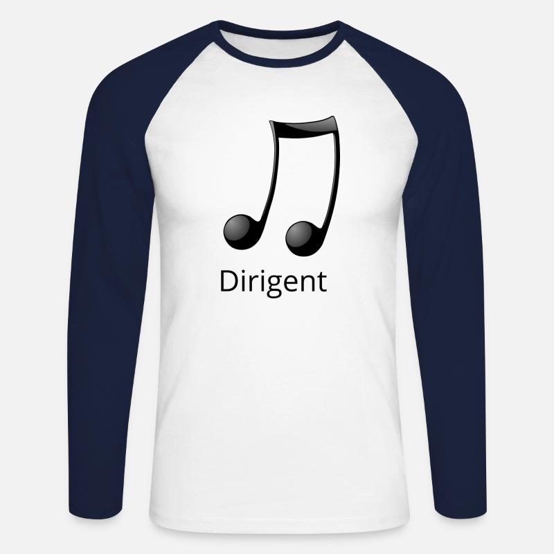 Dirigent - Unisex Baseballshirt langarm - Weiß/Navy