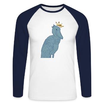 Shoebill Bird Ornithologist Forest I Gift - Unisex Long Sleeve Baseball T-Shirt - white/navy - Front - Nik (191cm)