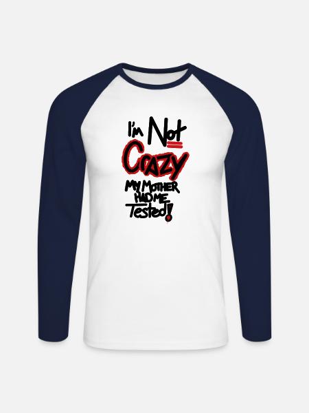 Not crazy - Unisex Long Sleeve Baseball T-Shirt - white/navy