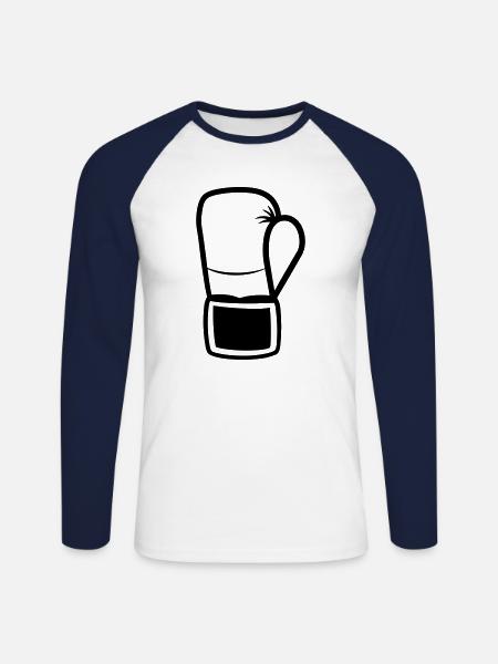 Boxhandschuh - Unisex Baseballshirt langarm - Weiß/Navy
