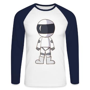astronaut - Unisex Long Sleeve Baseball T-Shirt - white/navy - Front - Nik (191cm)