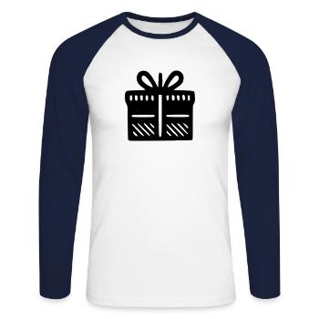 Gift Package - Unisex Long Sleeve Baseball T-Shirt - white/navy - Front - Nik (191cm)
