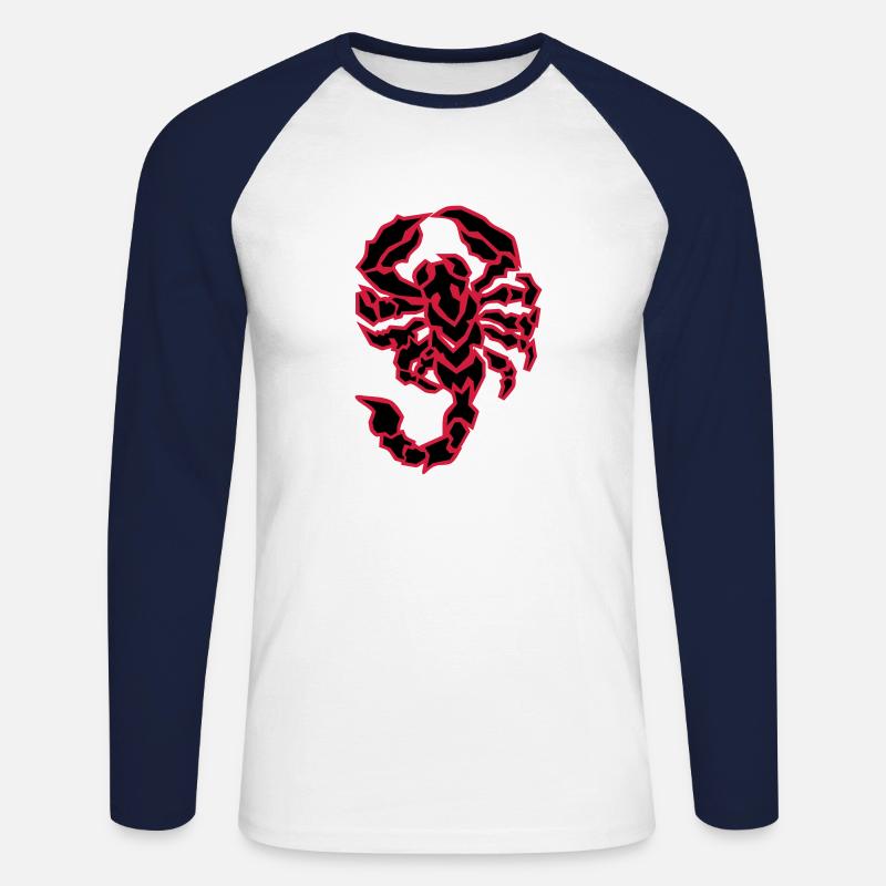 skorpion - Unisex Baseballshirt langarm - Weiß/Navy