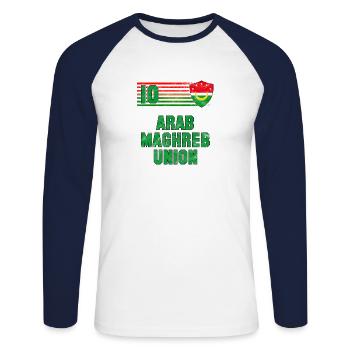 Équipe de football de l’Union du Maghreb arabe - T-shirt baseball manches longues Homme - blanc/marine - Devant - Nik (191cm)