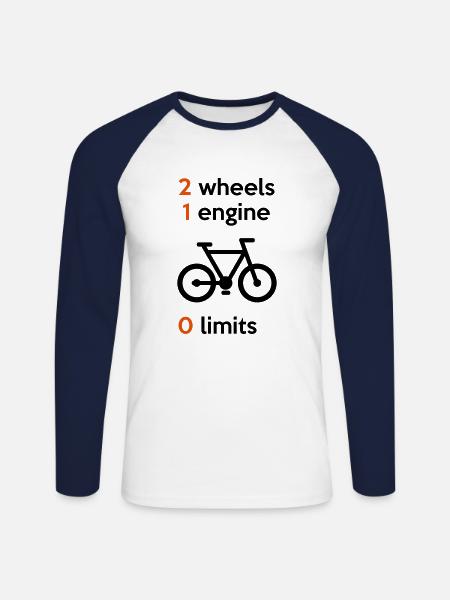 vélo bike zero limits - T-shirt baseball manches longues Homme - blanc/marine