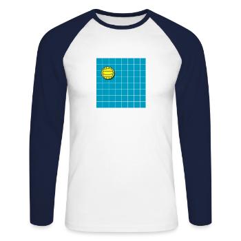Water polo - Unisex Long Sleeve Baseball T-Shirt - white/navy - Front - Nik (191cm)
