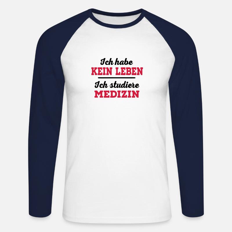 Medizin - Unisex Baseballshirt langarm - Weiß/Navy