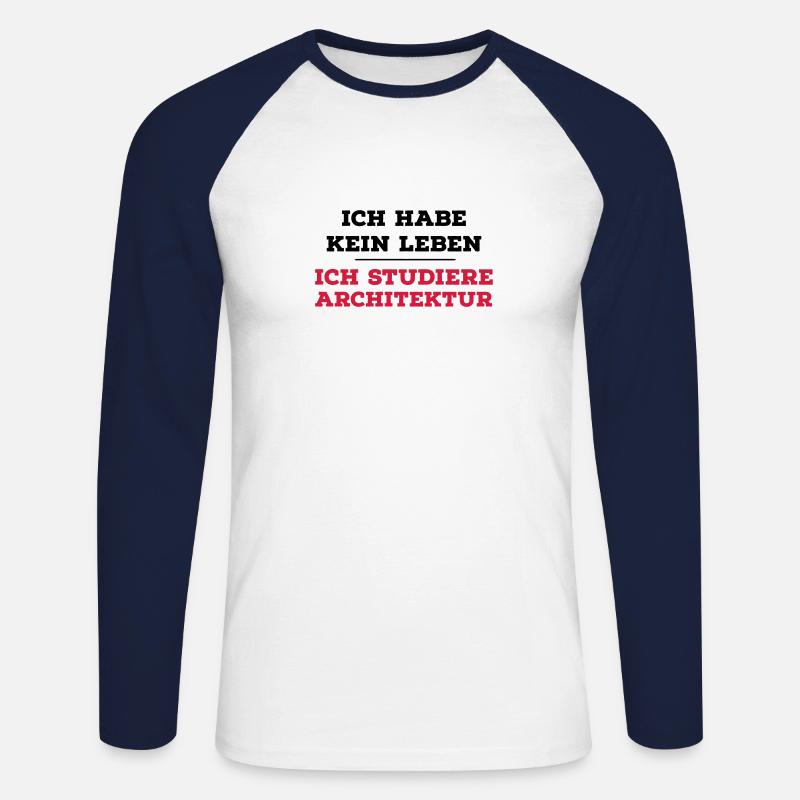 Architektur - Unisex Baseballshirt langarm - Weiß/Navy