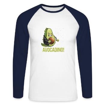 Don't Mess With Me I'm An Avocadino - Unisex Baseballshirt langarm - Weiß/Navy - Vorne - Nik (191cm)