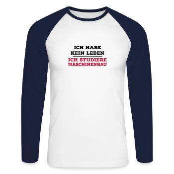 MASCHINENBAU - Unisex Baseballshirt langarm - Weiß/Navy - Vorne - Nik (191cm)