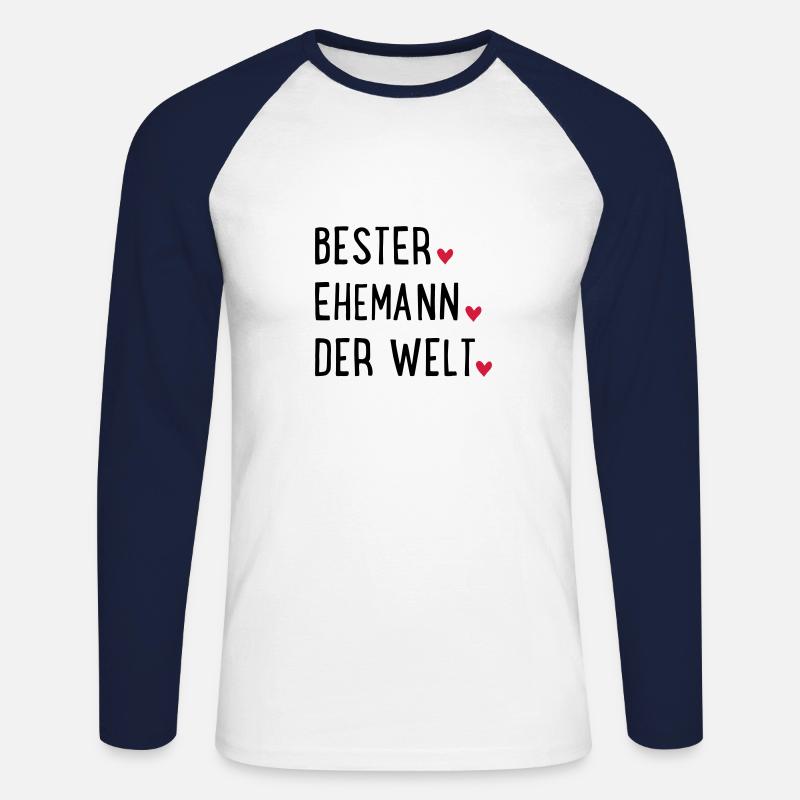 Bester Ehemann der Welt - Unisex Baseballshirt langarm - Weiß/Navy