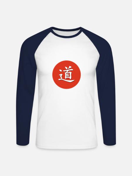 red dao - Unisex Baseballshirt langarm - Weiß/Navy