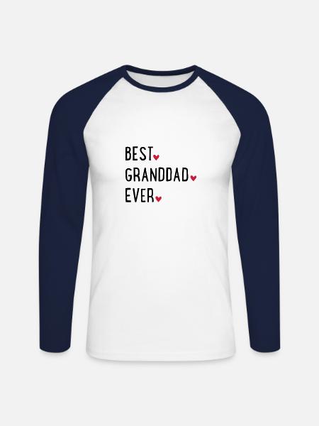 Best Granddad ever - Unisex Long Sleeve Baseball T-Shirt - white/navy