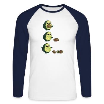 Avocado Child - Unisex Long Sleeve Baseball T-Shirt - white/navy - Front - Nik (191cm)
