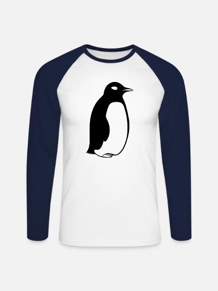 Pingouin - T-shirt baseball manches longues Homme - blanc/marine