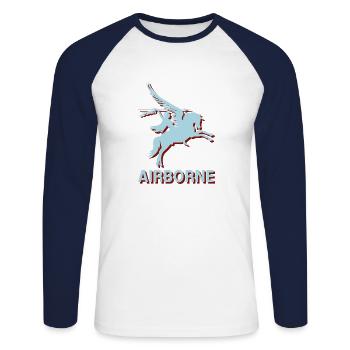 Arnhem Oosterbeek Parachute Regiment Airborne Para - Unisex Baseballshirt langarm - Weiß/Navy - Vorne - Nik (191cm)