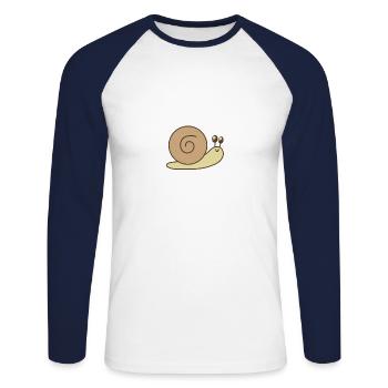 Snail - Unisex Long Sleeve Baseball T-Shirt - white/navy - Front - Nik (191cm)
